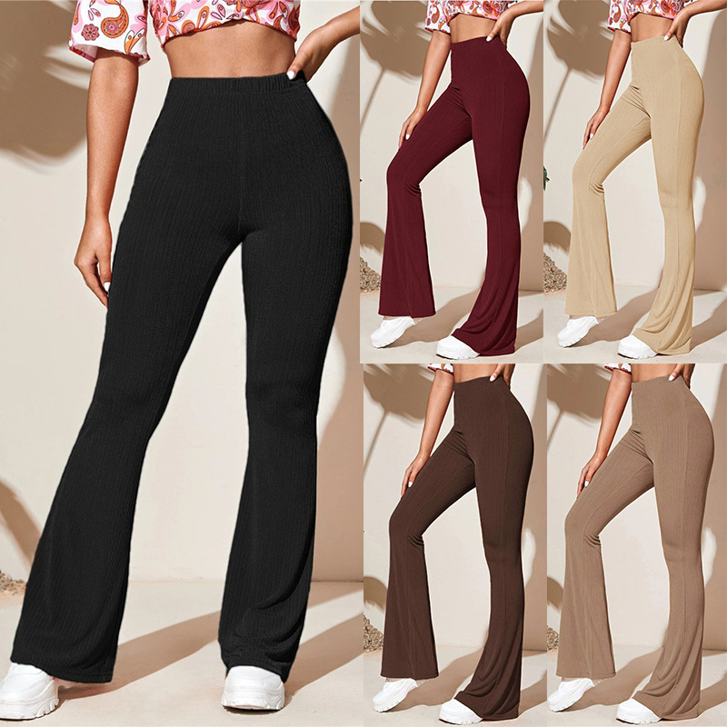 Amazon AliExpress European and American New Women's Casual Knitted Sports Pants Pendant Fallon High Waist Yoga Pants