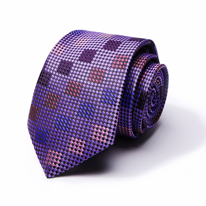 Picture of Tie spot tie polyester silk tie manufacturer 8cm business men's formal wear wedding studio tie