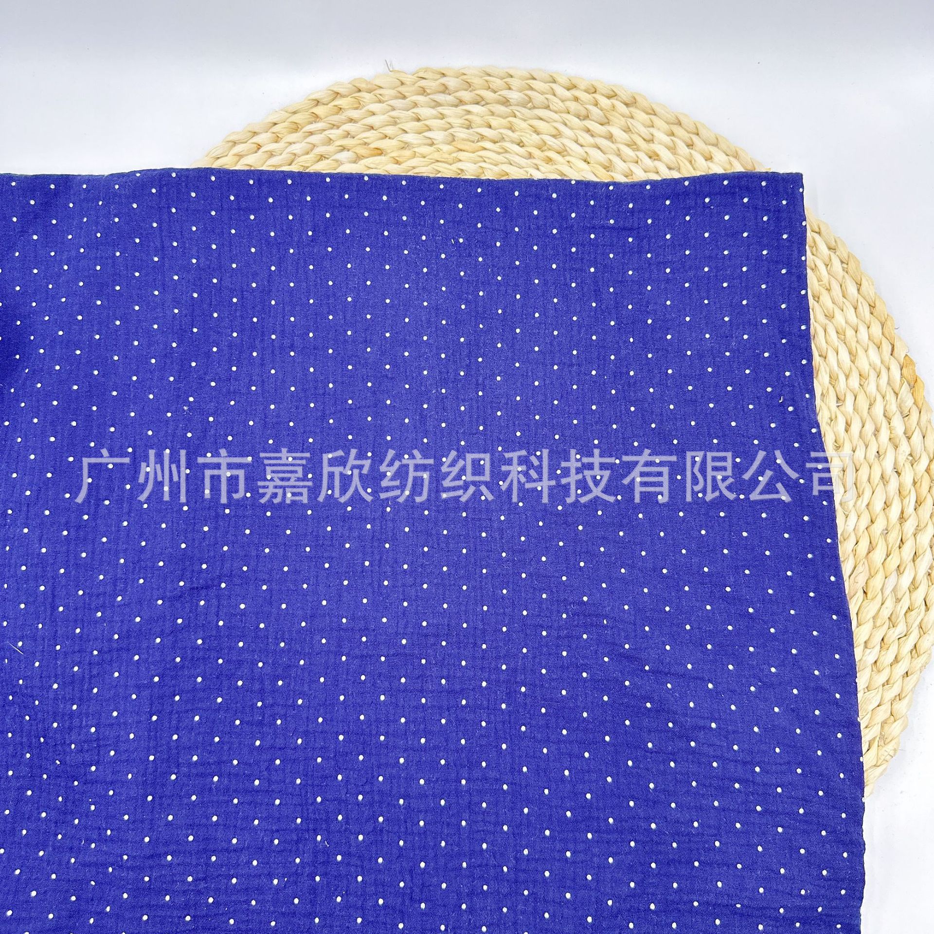 Cotton Double-Layer Yarn Fabric Plain Fine Cloth Baby Cartoon Fresh Style Dot Printed Children's Wear Pajamas Fabric