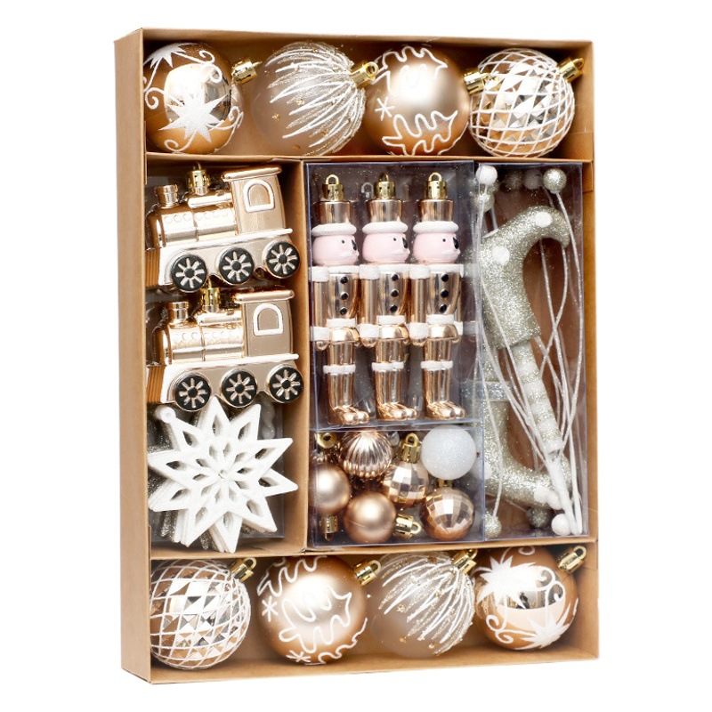 Christmas decorations 50pcs champagne gold painted Christmas ball suit ornaments Christmas tree decoration pendant