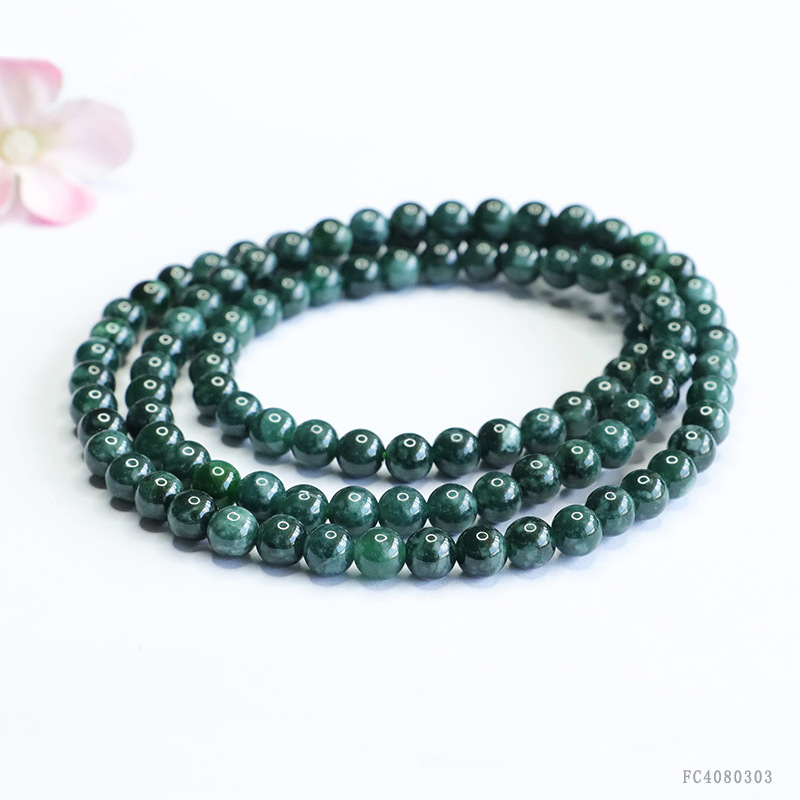As soon as Yu natural A goods jade blue water sweater chain jade bead necklace chain wholesale FC4080303