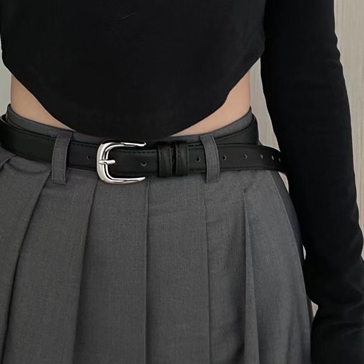 Women's Versatile Trendy Thin Pin Buckle Simple Belt Decoration 2025 New Fashion Accessory for Jeans