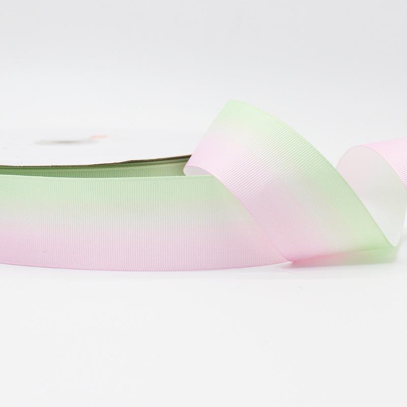 Picture of Wholesale Gradient Rainbow Ribbed Ribbon L-04 Heat Transfer DIY Bow Headdress Gift Box Packaging Accessories Ribbon