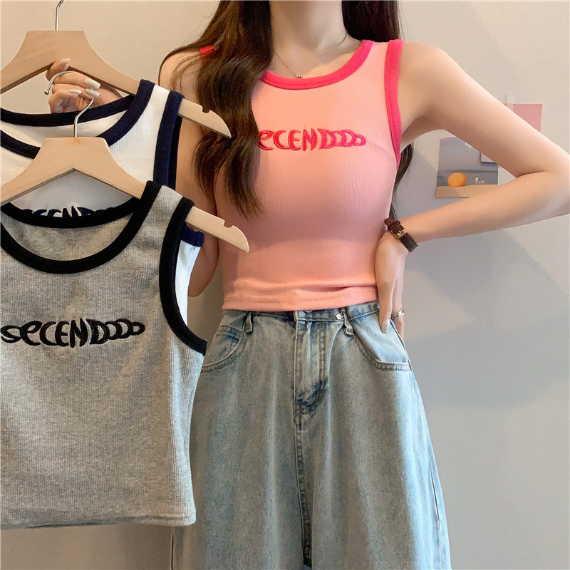 Picture of Camisole Women's Inner Wear 2025 Summer Short Style Navel-Baring Fashionable Slim Sexy Outer Wear Sleeveless Student Top Trendy