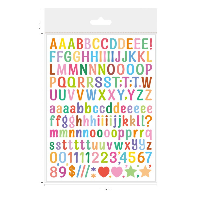 0.5 Inch English Letter Sticker Ins Style Small Size Waterproof Guka Decorative Number Letter Handbook Sticker