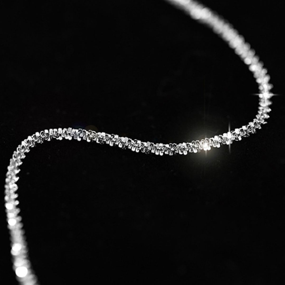 Picture of Gyssophila cauliflower anklet female ins simple sterling silver s925 new sparkling foot ornaments plain chain jewelry wholesale