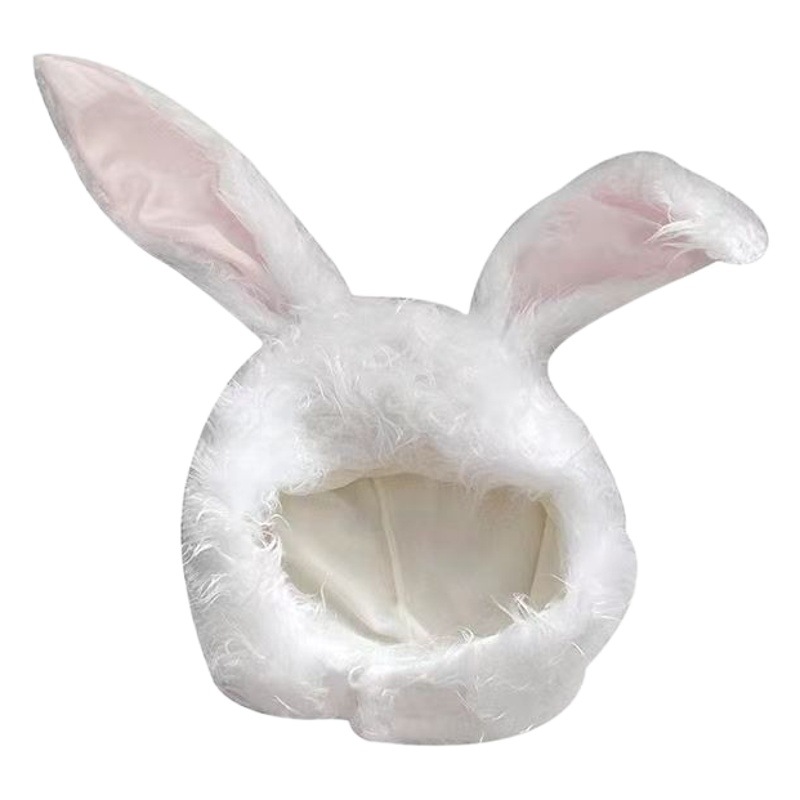 The same cute plush rabbit long ear cap children's autumn and winter warm ear protection cap