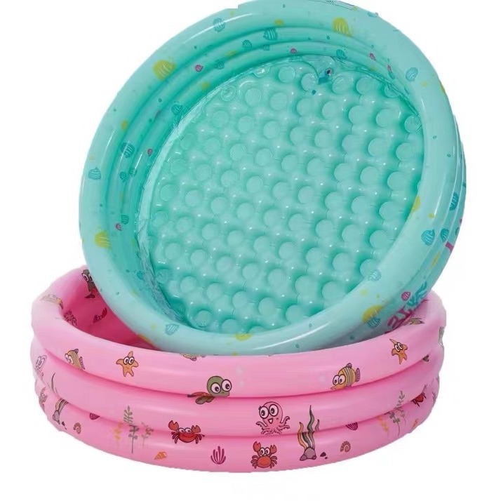 Picture of Haiyun three-ring pool children's inflatable swimming pool round bubble bottom paddling pool baby fishing play sand wave ball