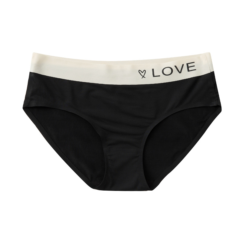 Picture of Naked seamless simple letter sporty women's underwear ice silk breathable mid-waist hip girl's quick-drying briefs
