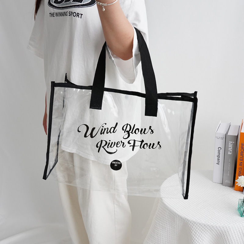 Picture of New Portable Swimming Bag Transparent Waterproof Multifunctional PVC Large Capacity Jelly Bag Cosmetic Storage Bag Factory
