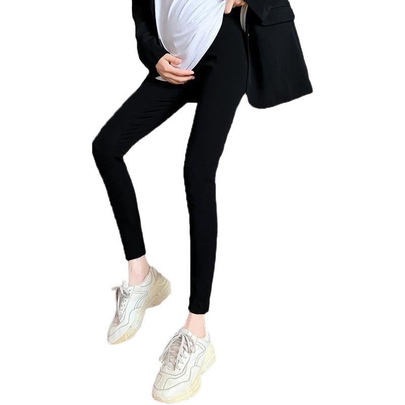 Pregnant Women's Pants Spring and Autumn Leggings Abdomen Pants Adjustable Solid Color Thin Korean Style Pregnant Women's Ankle-length Pants