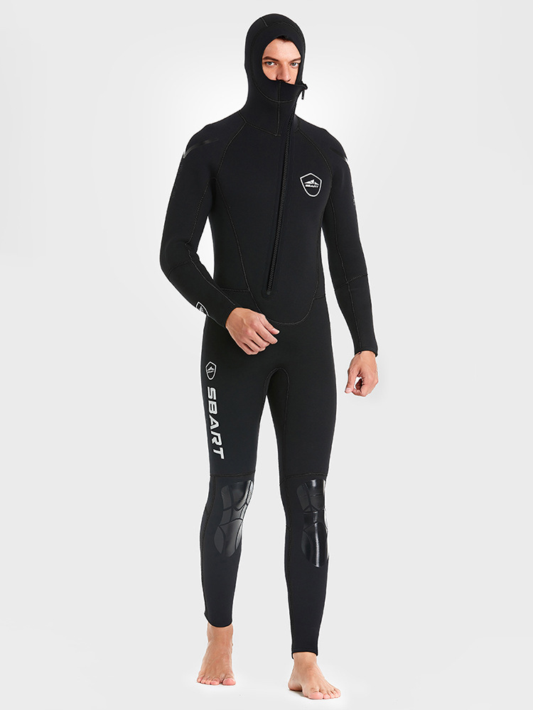 Picture of Shabbat New 5MM Diving Suit Men's Thickened Warm Hooded Fish Hunting Suit Winter Swimming Swimming Equipment Surfing Wet Suit