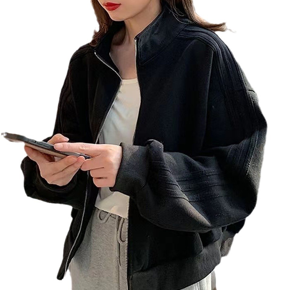 Picture of Short sweater women's autumn and winter student all-matching jacket top 2023 new Japanese Harajuku BF style three-bar coat
