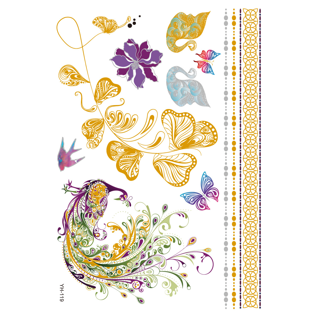 Picture of Bronzing tattoo stickers manufacturers in stock wholesale waterproof tattoo stickers fashion tattoo stickers