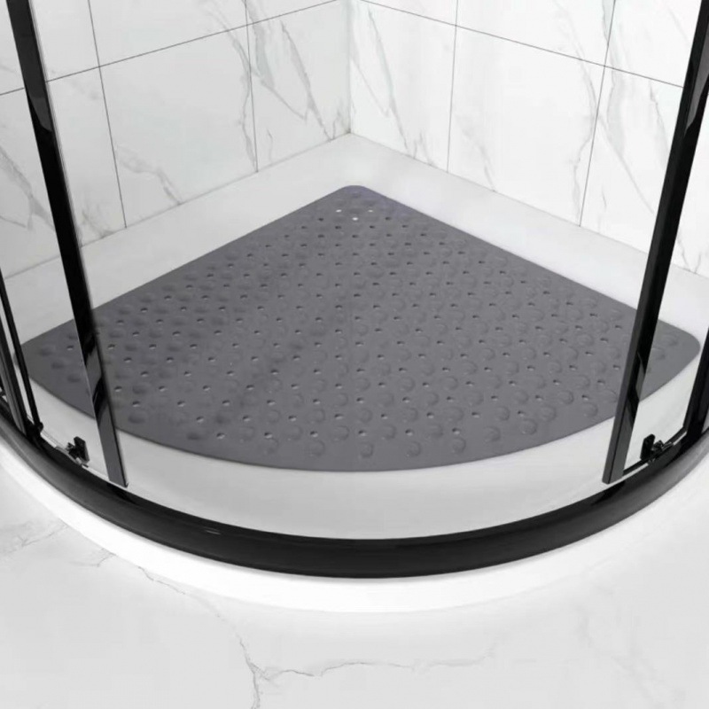 Picture of Fan-Shaped Bathroom Non-Slip Mat Bath Shower Foot Mat Hotel Bathroom Toilet Shower Room Floor Mat Large Massage