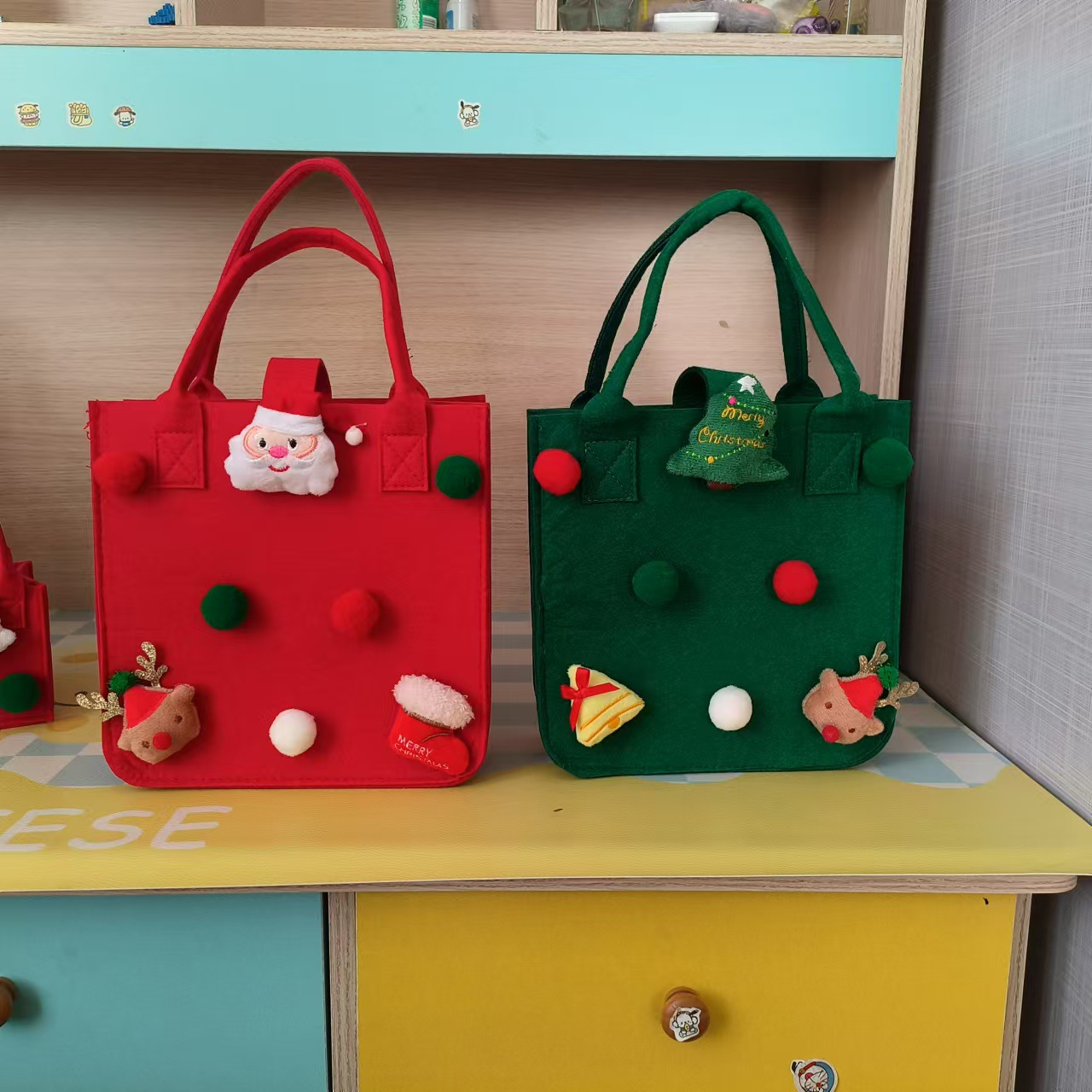 Christmas Felt Bag New Year Gift Candy Bag Christmas Eve Gift Bag Children's Gift Box High Color Value High Sense
