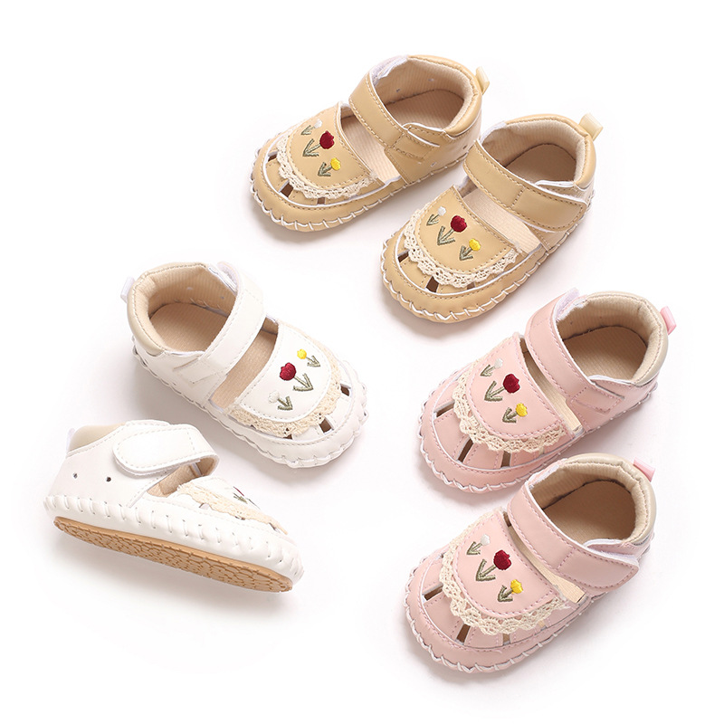 Spring and summer new soft bottom 0-1 year old baby toddler shoes princess 6 to 12 months baby girl baby sandals