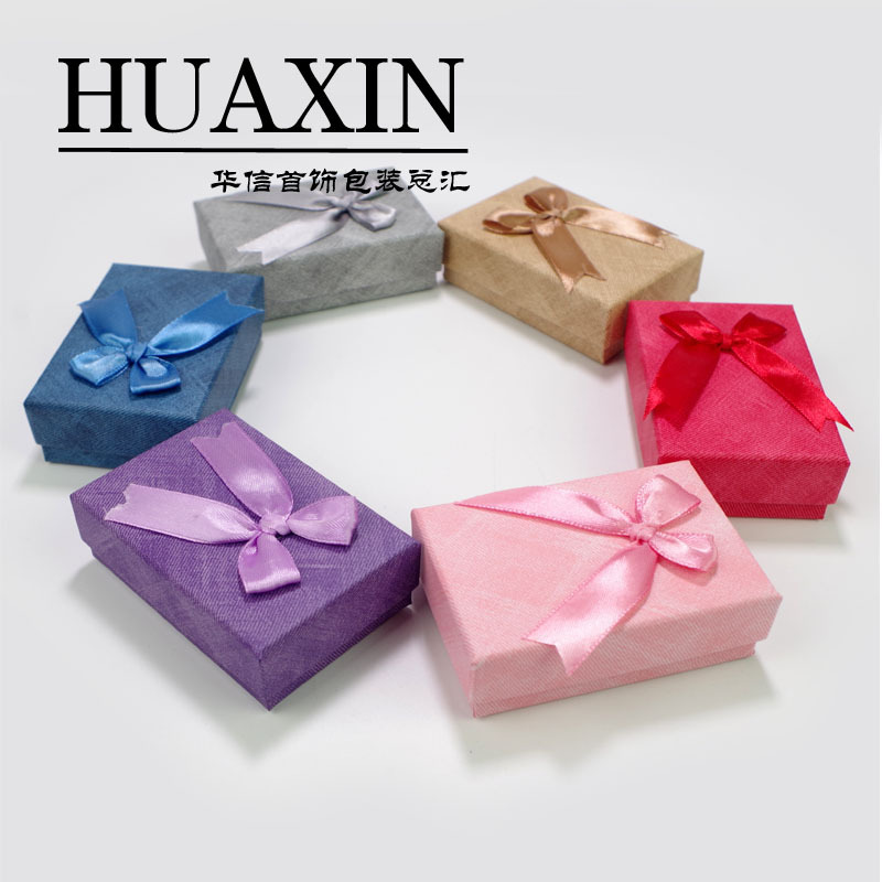 Creative Bow Cover Ribbon Ring Box Pendant Earrings Nail Jewelry Necklace Jewelry Packaging Box