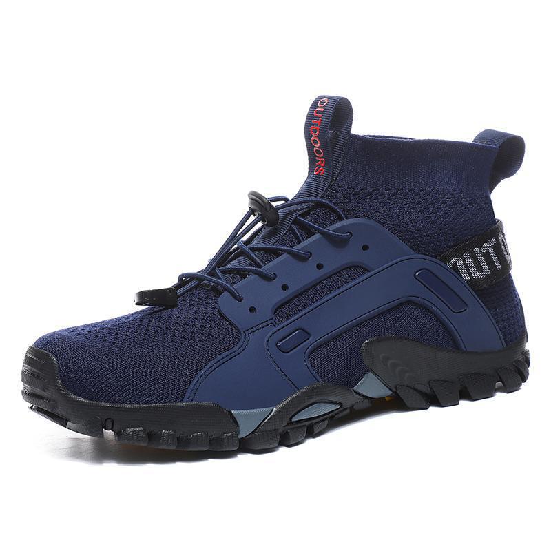 New Men's Outdoor Flying Weaving Tracing Shoes Hiking Hiking Shoes Mesh Casual Shoes Thick Sole Outdoor Sneakers