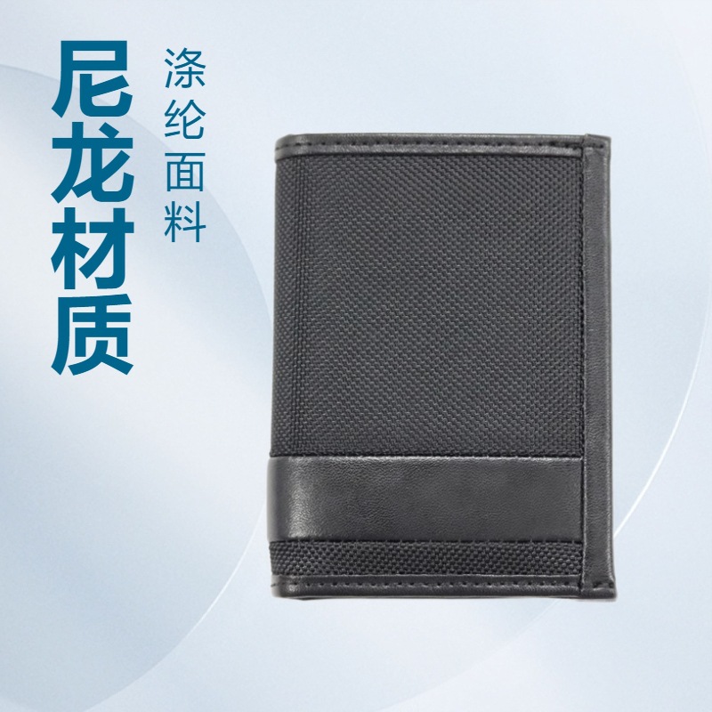Manufacturer Wholesale Men's Casual Wallet Nylon Wallet Black Horizontal Style 80% off Wallet Cowhide Multi-Card Slot Coin Purse