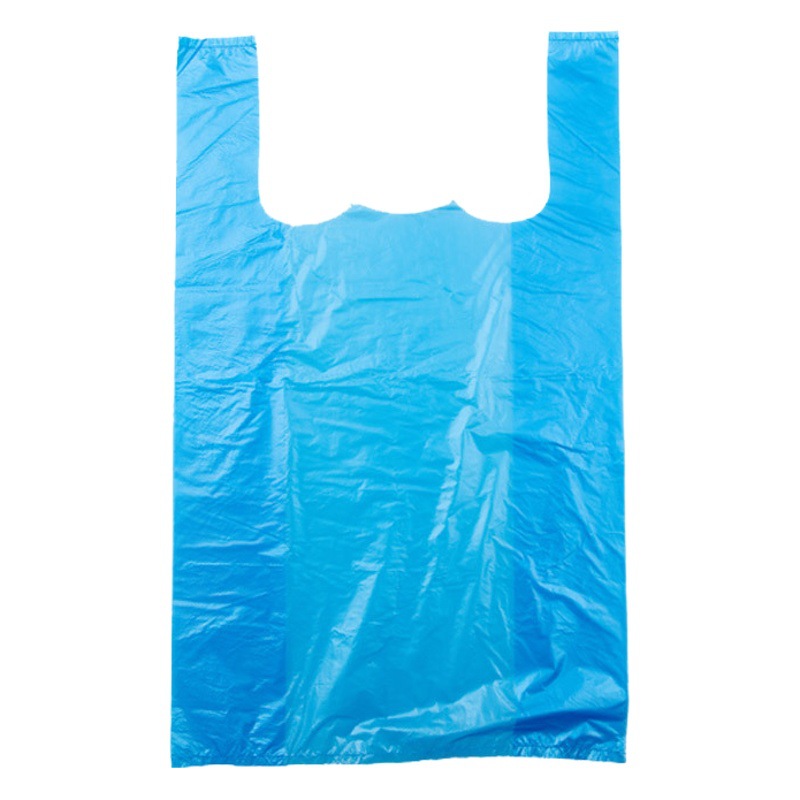 wholesale blue plastic bag large thick tote bag vest type packaging bag convenience bag disposable bag
