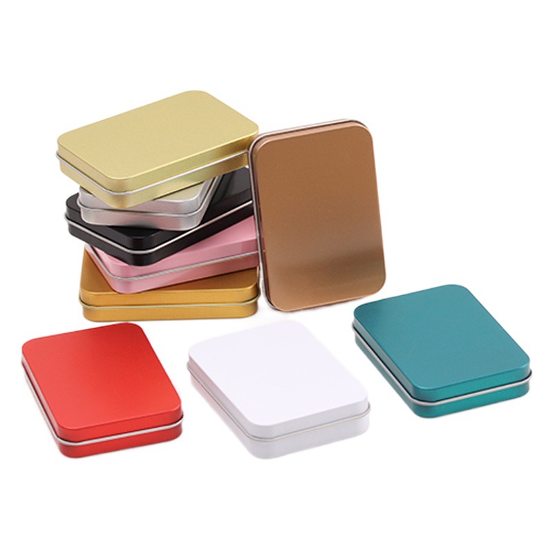 Square Tinplate Box Earrings Brooch USB Flash Drive Magnet Rubik's Cube Frosted Badge Gift Box Packaging Custom Small Tin Box