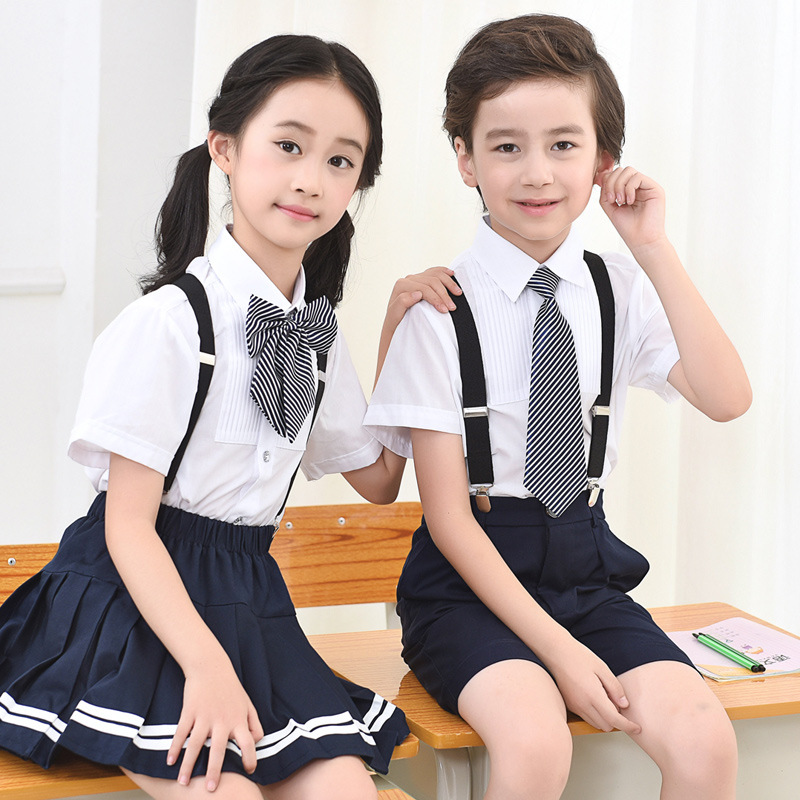 Picture of Children's tie boys Korean baby primary school students solid color striped plaid elastic pullover performance accessories wholesale