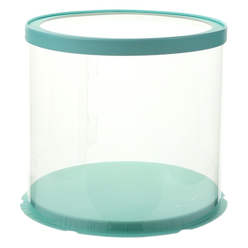New round transparent lid cake box 6 inch 8 inch 10 inch single layer double layer height birthday baking blue gift box