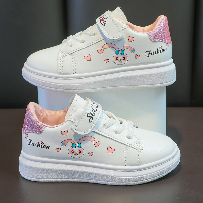 Picture of 2025 Spring and Autumn New Children's White Shoes Girls Student Flat Casual Sports Shoes 3-12 Years Old Running Shoes Sneakers