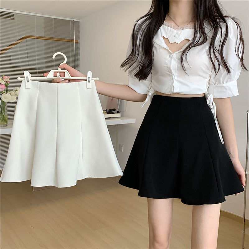 Summer 2024 New A- line Skirt Women's Korean-style All-match High Waist Slimming Pleated Suit Skirt