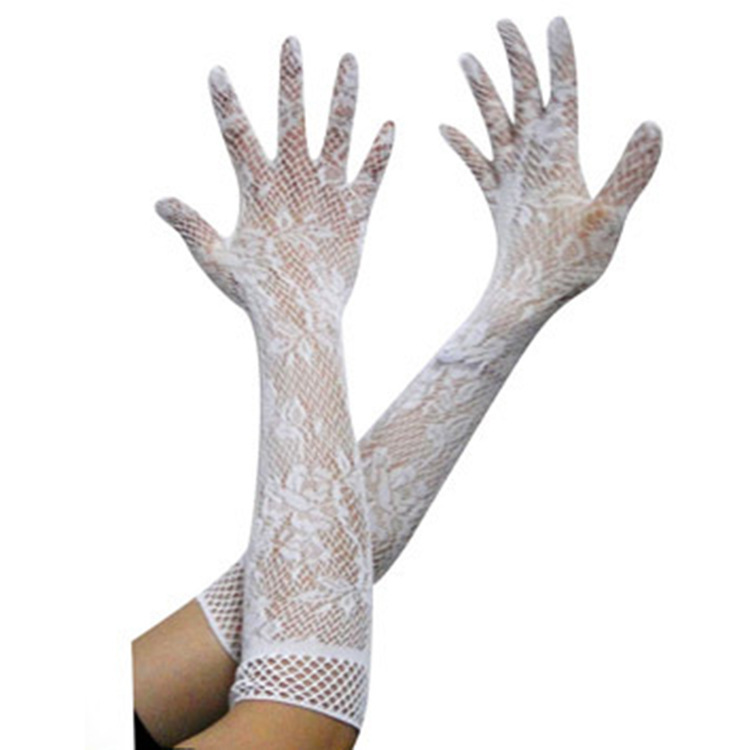 Picture of Sexy Transparent Lace Super Elastic Gloves Bride Nurse Maid Sexy Lingerie Seductive Suit Hand