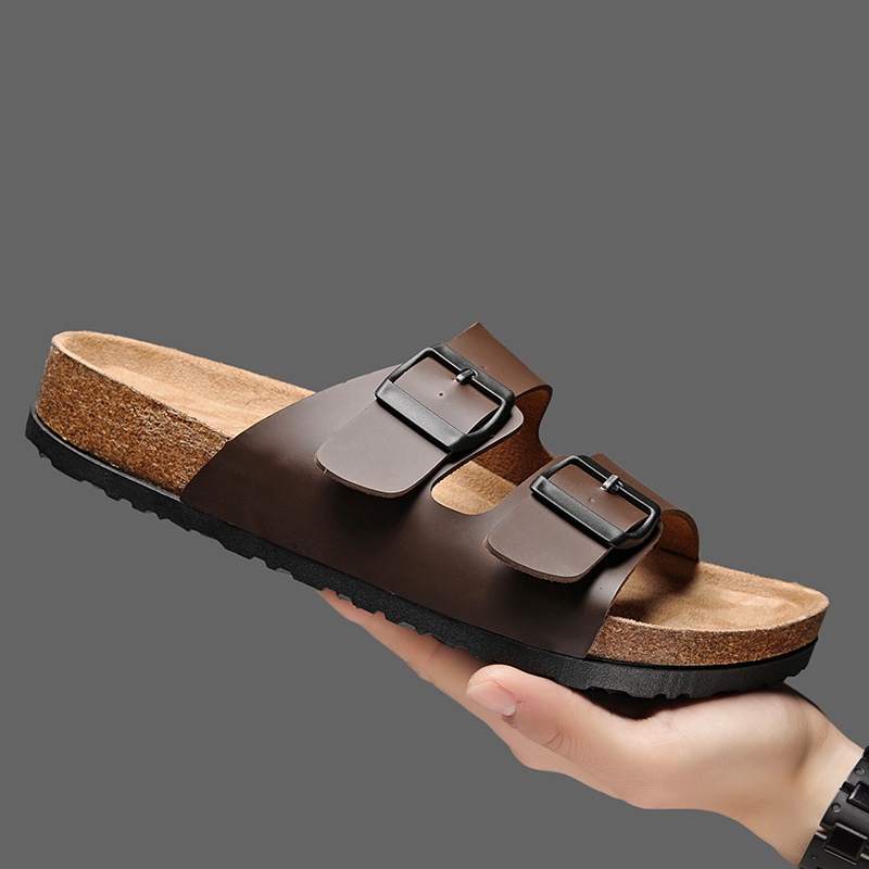 2025 New Men's Cork Slippers Couple Birkenstock Shoes Women's Sandals Summer Beach Shoes Student Trendy Shoes