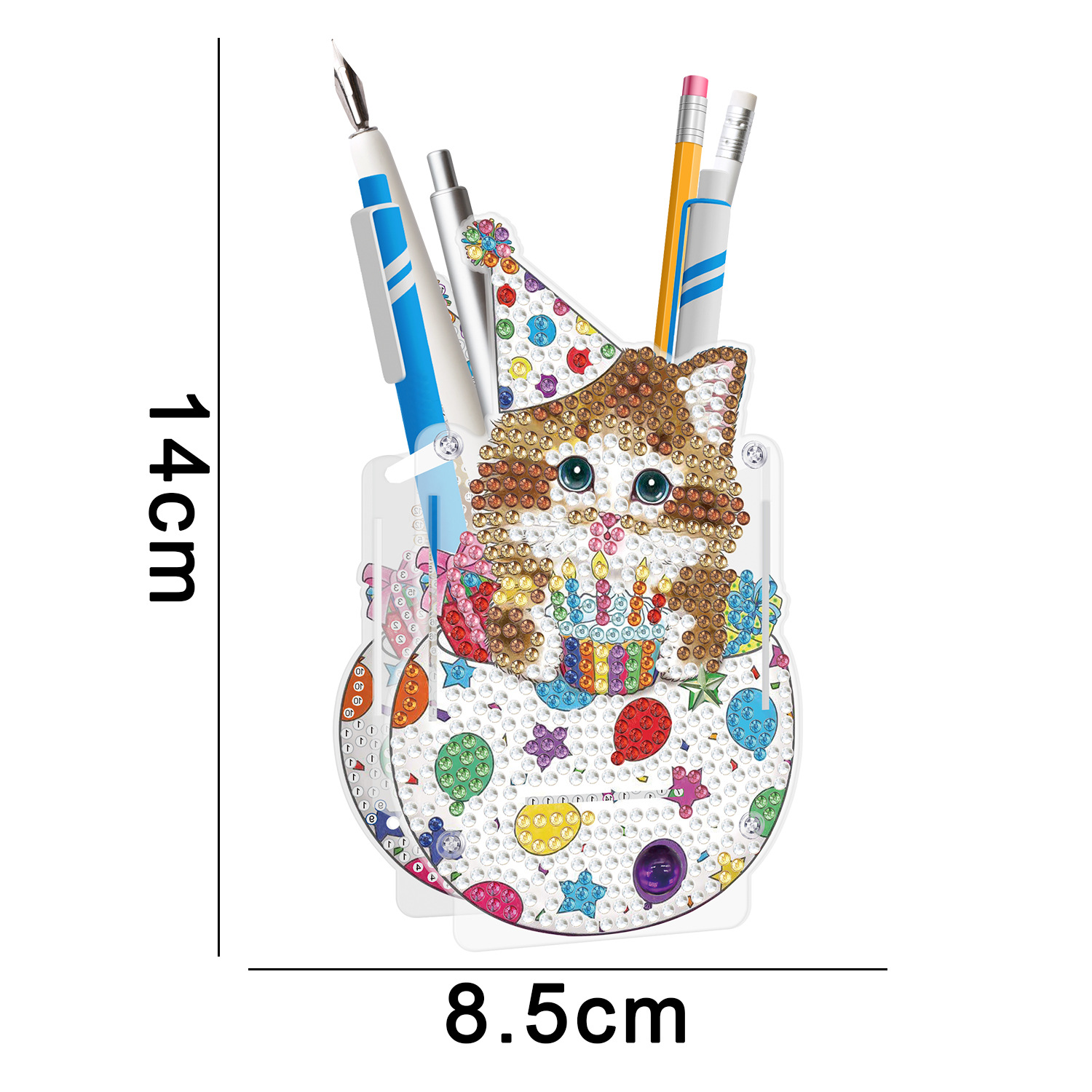 Picture of Diamond painting peripheral pen holder transparent PVC pen holder foreign trade new creative handmade stick drill desktop storage ornaments