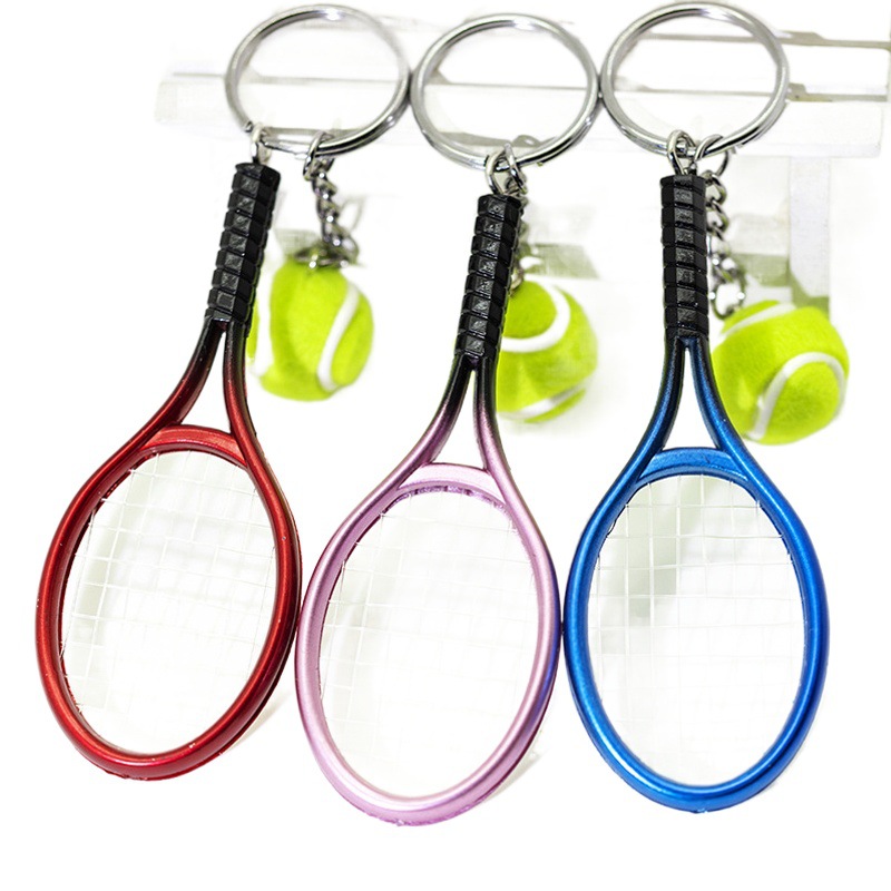 Large mini simulation tennis racket key chain car key chain pendant sports fans small gifts
