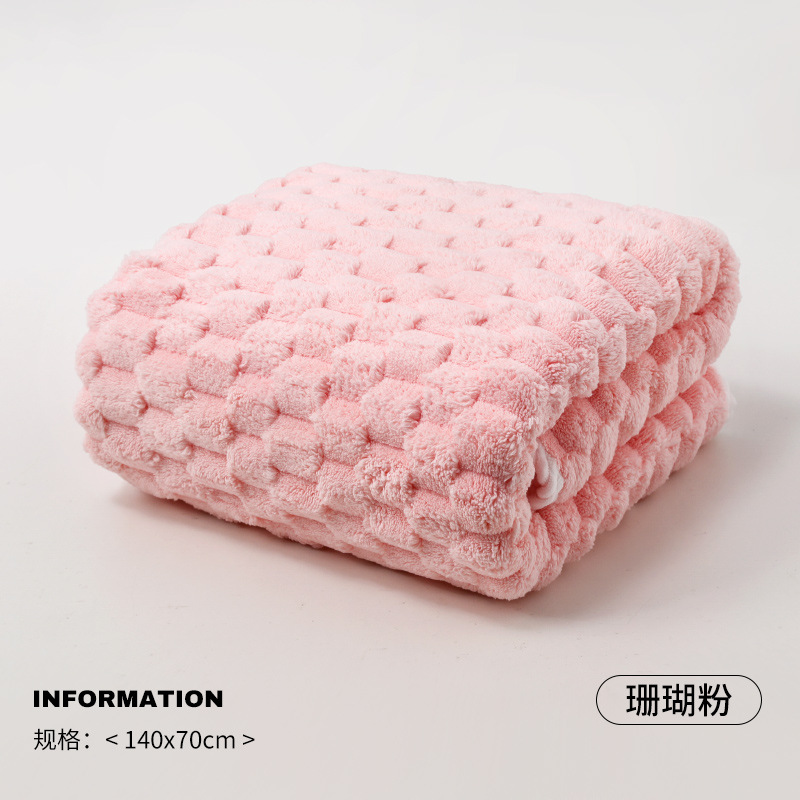 Picture of 90 * 160cm coral fleece bath towel large bath towel thickened TikTok same beach towel absorbent household adult bath towel