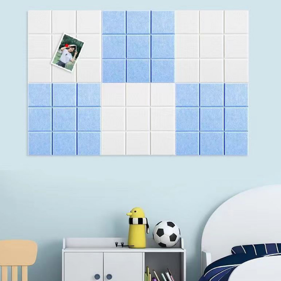 Nordic Jiugongge Felt Wall Stickers Message Board Sound Insulation Board Photo Wall Background Wall Stitching Felt Board Anti-collision Stickers