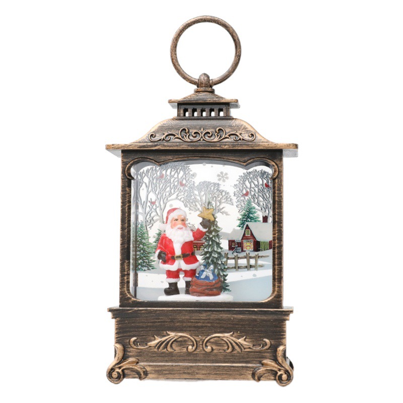 Cross-border wholesale new Christmas gift Square flat interior wind light Santa Claus gift Christmas tree decoration style