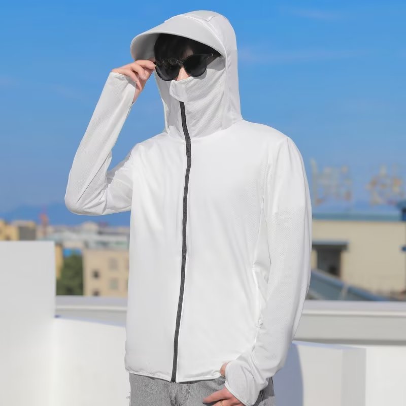 Picture of New Ice Silk Sunscreen Suit Summer Long-sleeved Lightweight Breathable Face-covering Casual Korean Style Fashionable Jacket Thin UV Protection