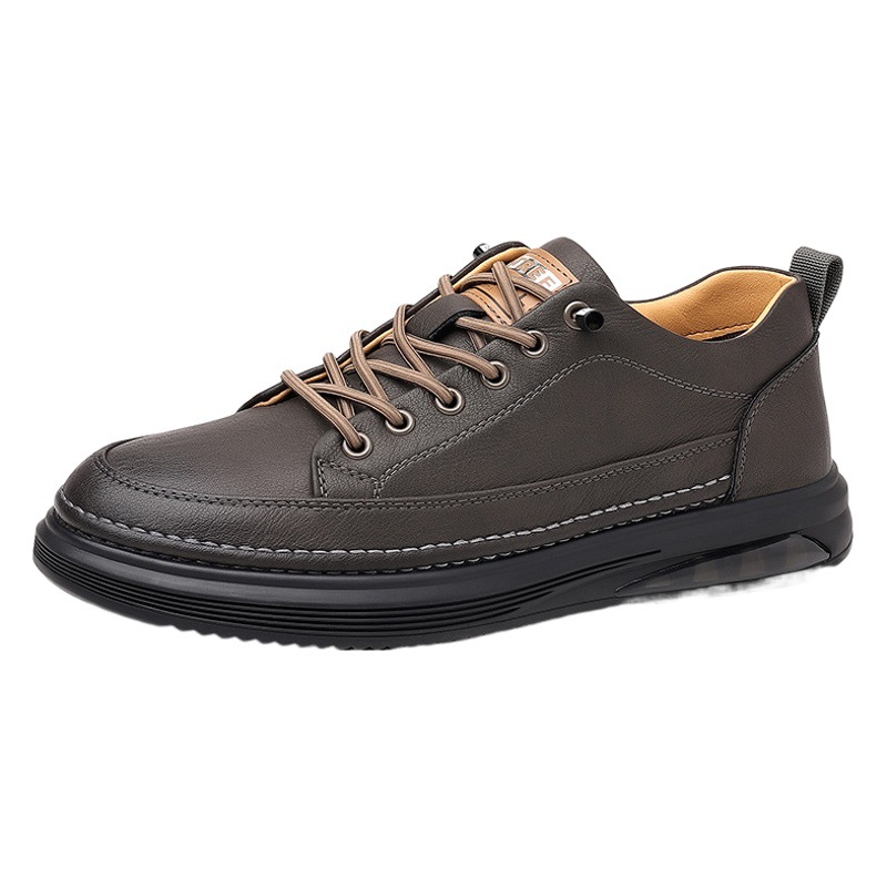Cowhide Men's Shoes Men's Casual Leather Shoes Genuine Leather Men's Slip-on Spring Shoes Men's Trendy Soft Leather Board Shoes