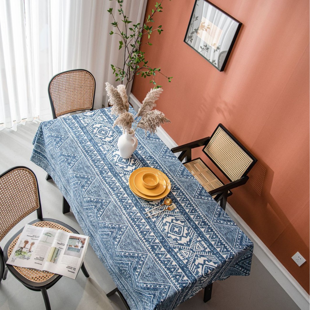 Picture of Yiman Qiyun Geometric Multicolor Printed Bohemian Style Living Room Household Tablecloth Printed Tablecloth Square Table