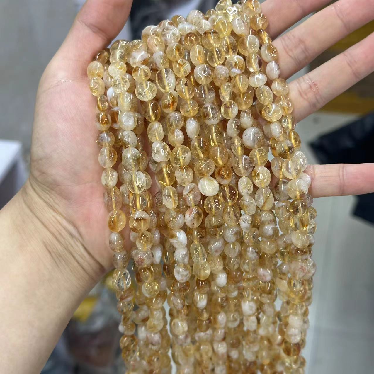 Picture of 8*10mm natural raw stone with loose beads semi-finished beads manufacturers spot wholesale jewelry accessories cross-border foreign trade