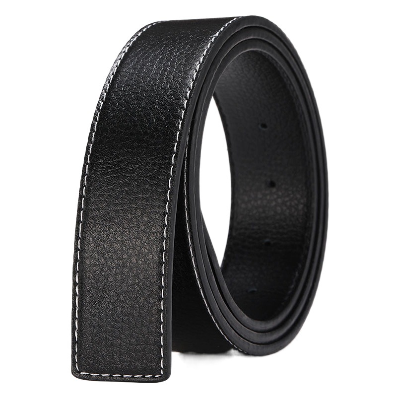 Headless belt men's smooth buckle men's belt men's leather cowhide belt factory direct a generation of hair