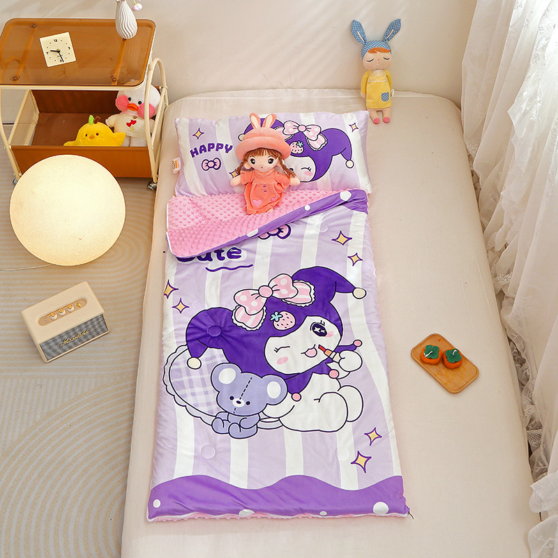 Picture of Cross-border foreign trade autumn and winter thickened large version of cartoon children's kindergarten baby velvet peas velvet sleeping bag kick-proof quilt wholesale
