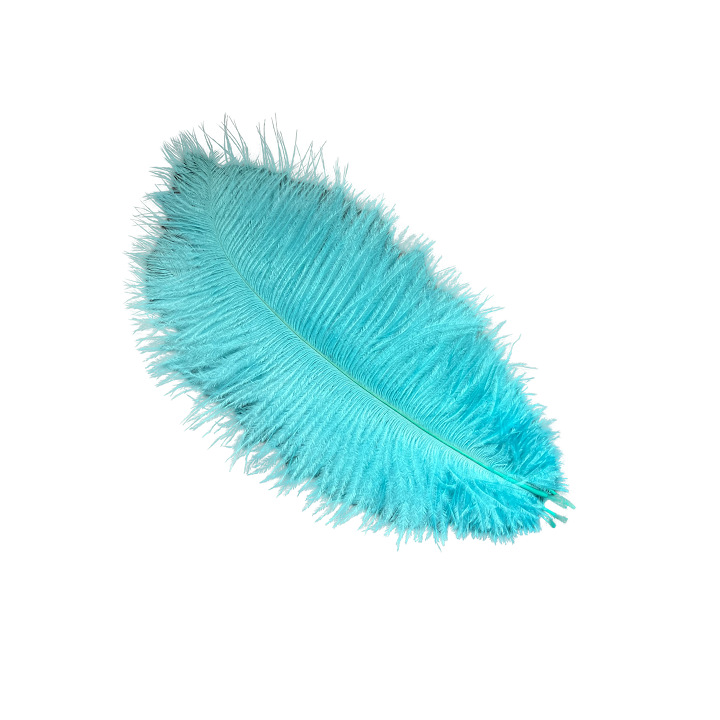 Picture of White ostrich feather 25-30cm natural ostrich feather dyed feather wedding decoration lamp ornament feather
