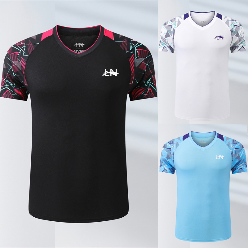 New Badminton Uniforms for Men and Women, Quick-Drying Short-Sleeved Breathable Student and Kidsren's Training Uniforms, Competition Sportswear Group Purchase 3906