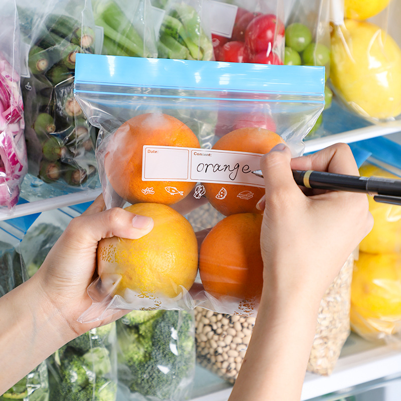 Picture of Amazon Food Preservation Bag Household Double Rib Sealed Food Grade Sealed Bag Food Self-Sealing Pe Refrigerator Freezer Bag
