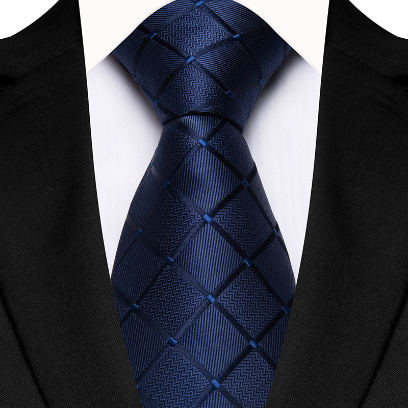 Picture of Men's Tie Polyester Jacquard Fabric Dress Business Stripe Red Wedding Groom Best Man Hand Tie Tie