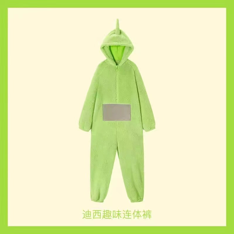 Cute Cartoon Antenna Baby Siamese Couple Pajamas for Men and Women Autumn and Winter Thickened Coral Fleece New Home Clothes
