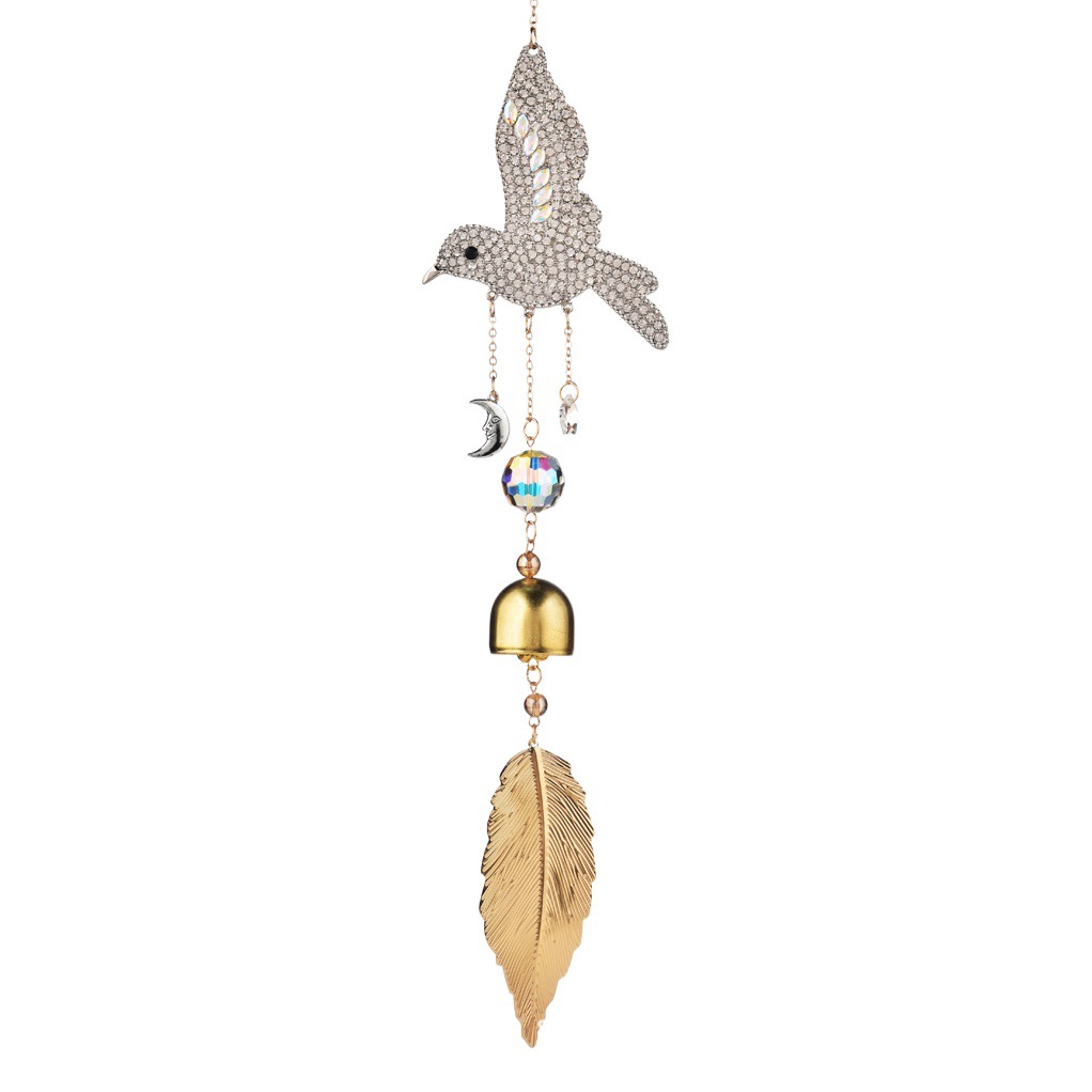 Cross-border direct supply new home decoration pendant JOJO design hummingbird three-piece sun catcher crystal wind chime