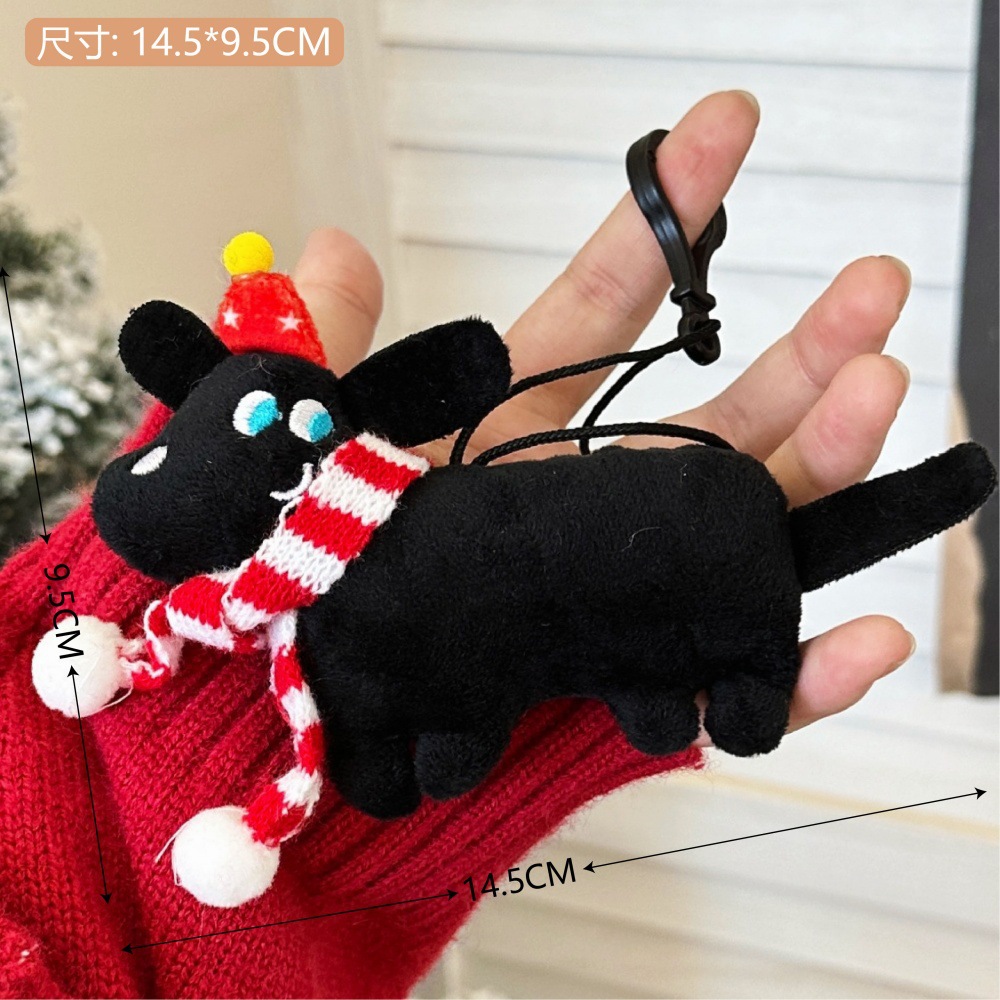 Picture of Cartoon Plush Bib Afraid of Dog Pendant Girl's Heart Schoolbag Pendant Long Hair Creative Doll Plush Doll